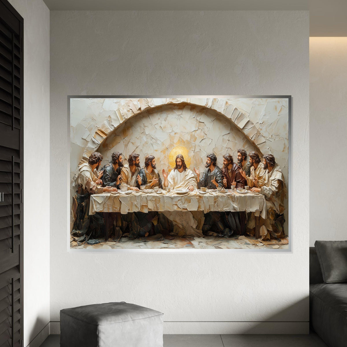 Last Supper Canvas, Religious Wall Art, Jesus with Disciples, Spiritual Canvas Print, Wall Art Canvas Design, Ready to Hang Decoration