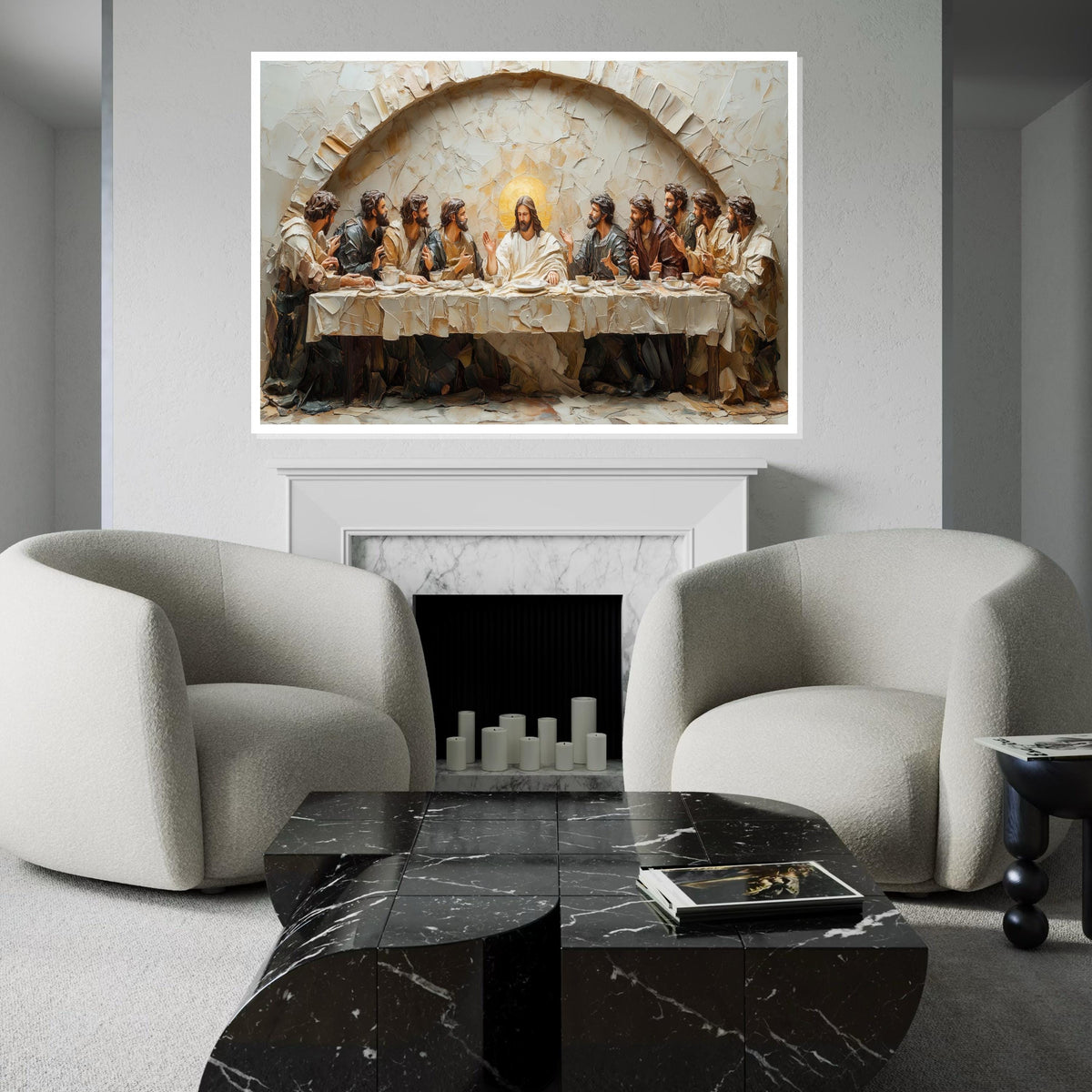 Last Supper Canvas, Religious Wall Art, Jesus with Disciples, Spiritual Canvas Print, Wall Art Canvas Design, Ready to Hang Decoration