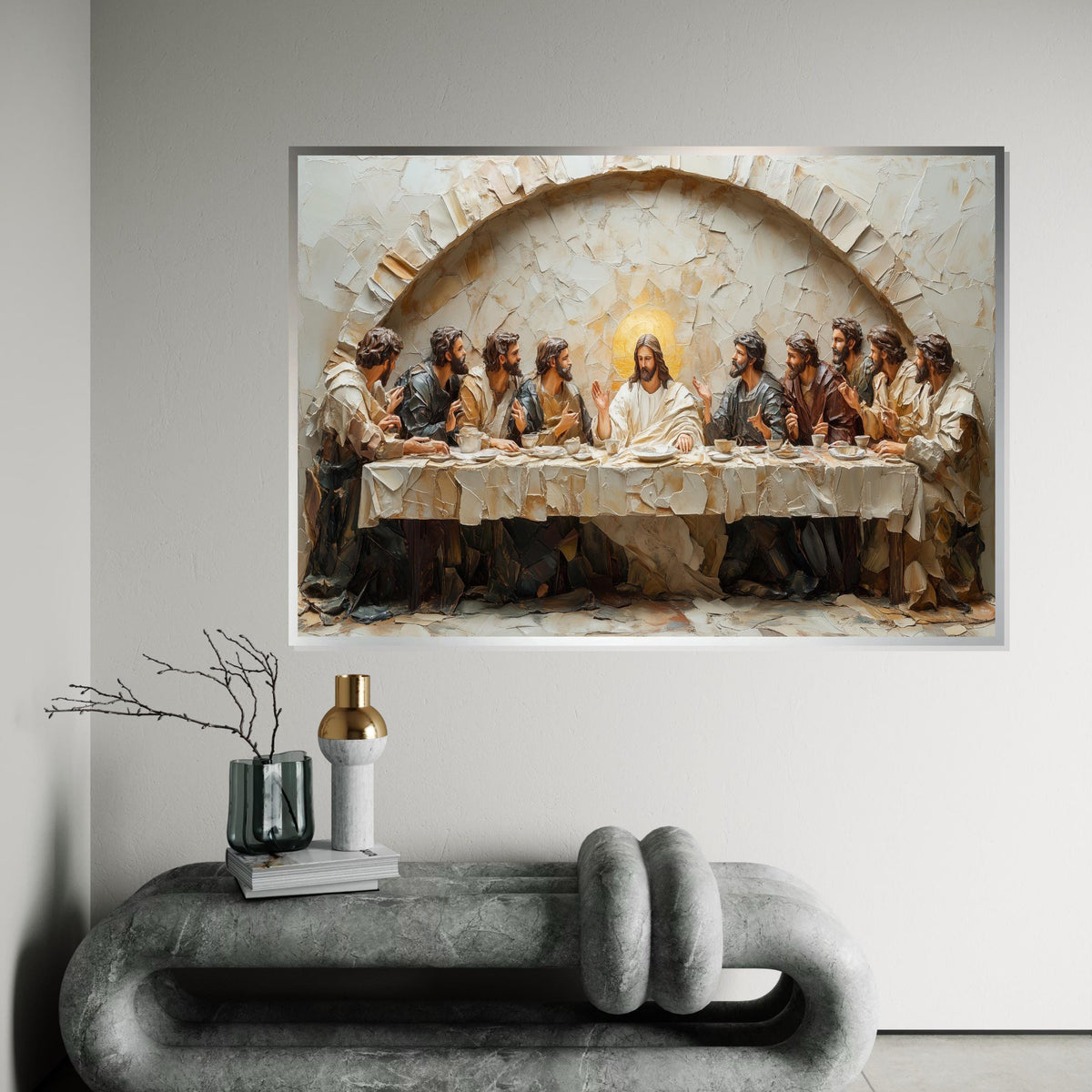 Last Supper Canvas, Religious Wall Art, Jesus with Disciples, Spiritual Canvas Print, Wall Art Canvas Design, Ready to Hang Decoration