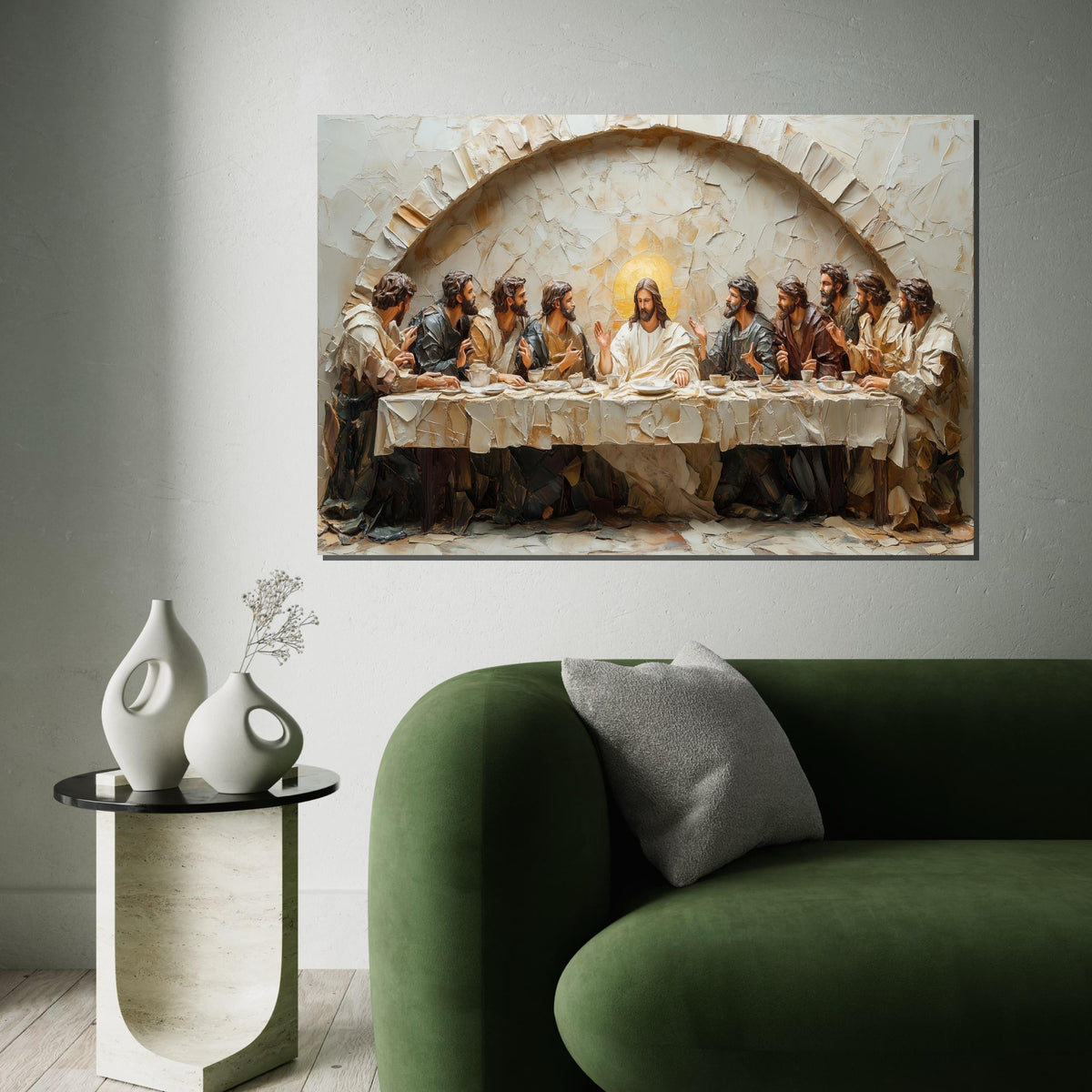 Last Supper Canvas, Religious Wall Art, Jesus with Disciples, Spiritual Canvas Print, Wall Art Canvas Design, Ready to Hang Decoration