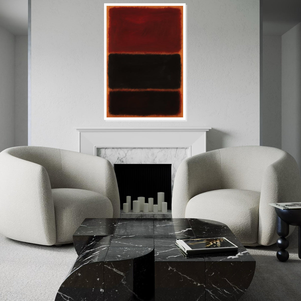 Mark Rothko Canvas, Abstract Wall Art, Mark Rothko Style Print,Affiche Art,Expressionist Canvas Painting,Ready To Hang Decor,Print Art