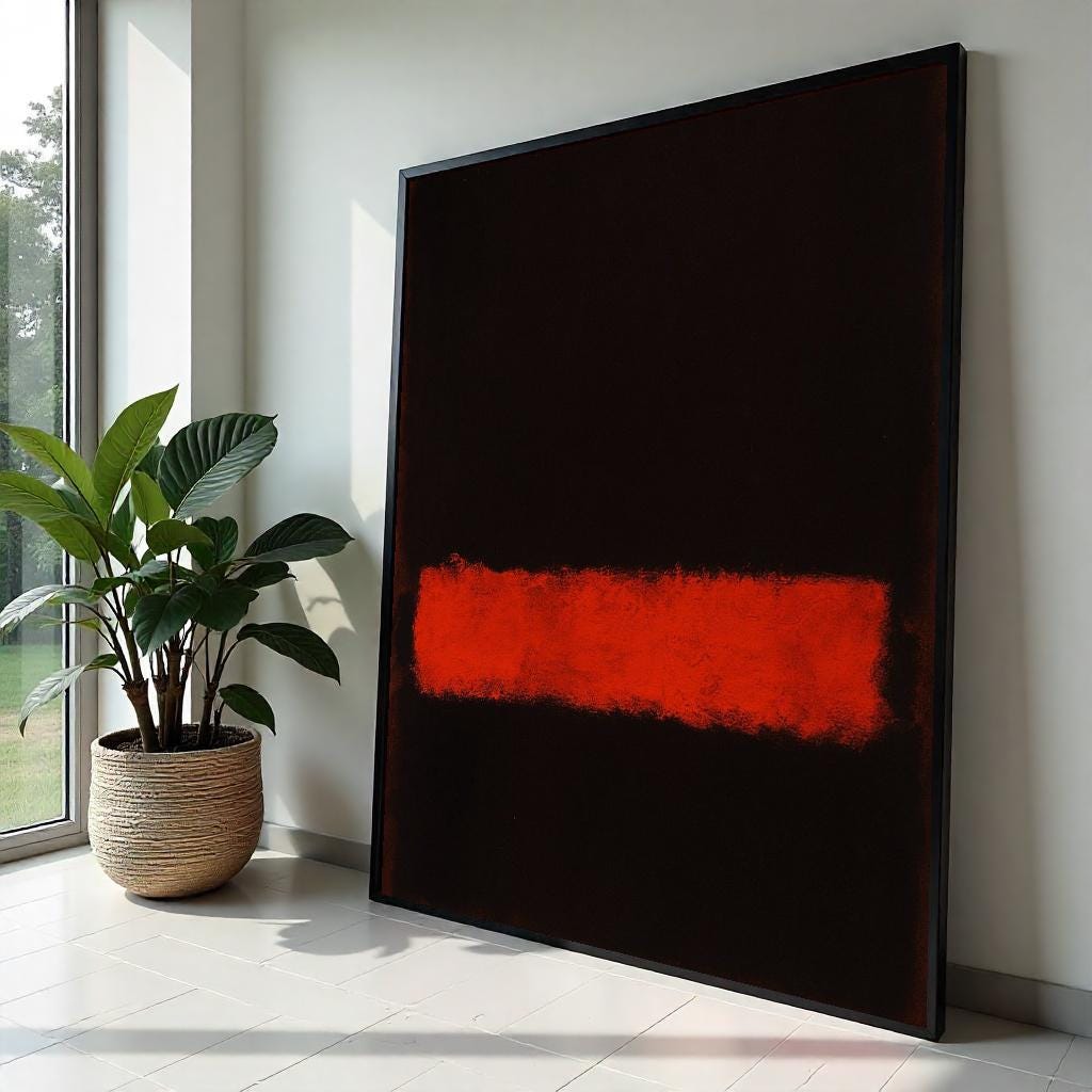 Mark Rothko Canvas, Black Wall Art, Mark Rothko Style Print,Affiche Art,Expressionist Canvas Painting,Ready To Hang Decor,Print Art