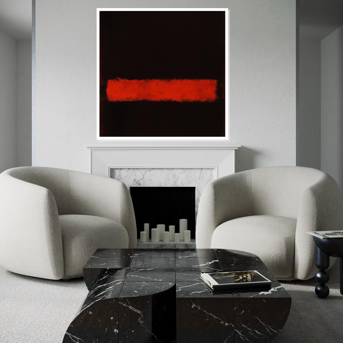 Mark Rothko Canvas, Black Wall Art, Mark Rothko Style Print,Affiche Art,Expressionist Canvas Painting,Ready To Hang Decor,Print Art