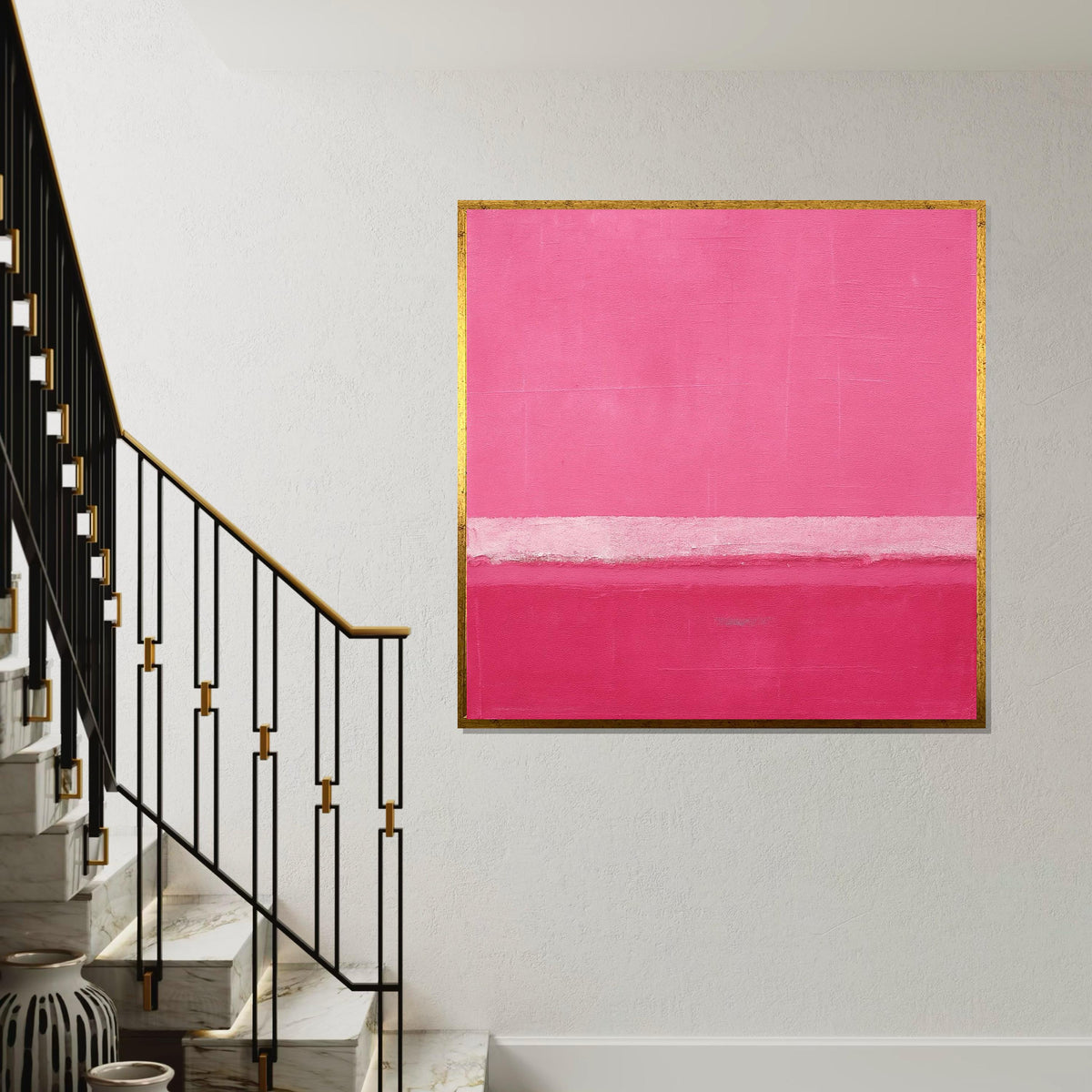 Mark Rothko Canvas, Pink Wall Art, Mark Rothko Style Print,Affiche Art,Expressionist Canvas Painting,Ready To Hang Decor,Print Art