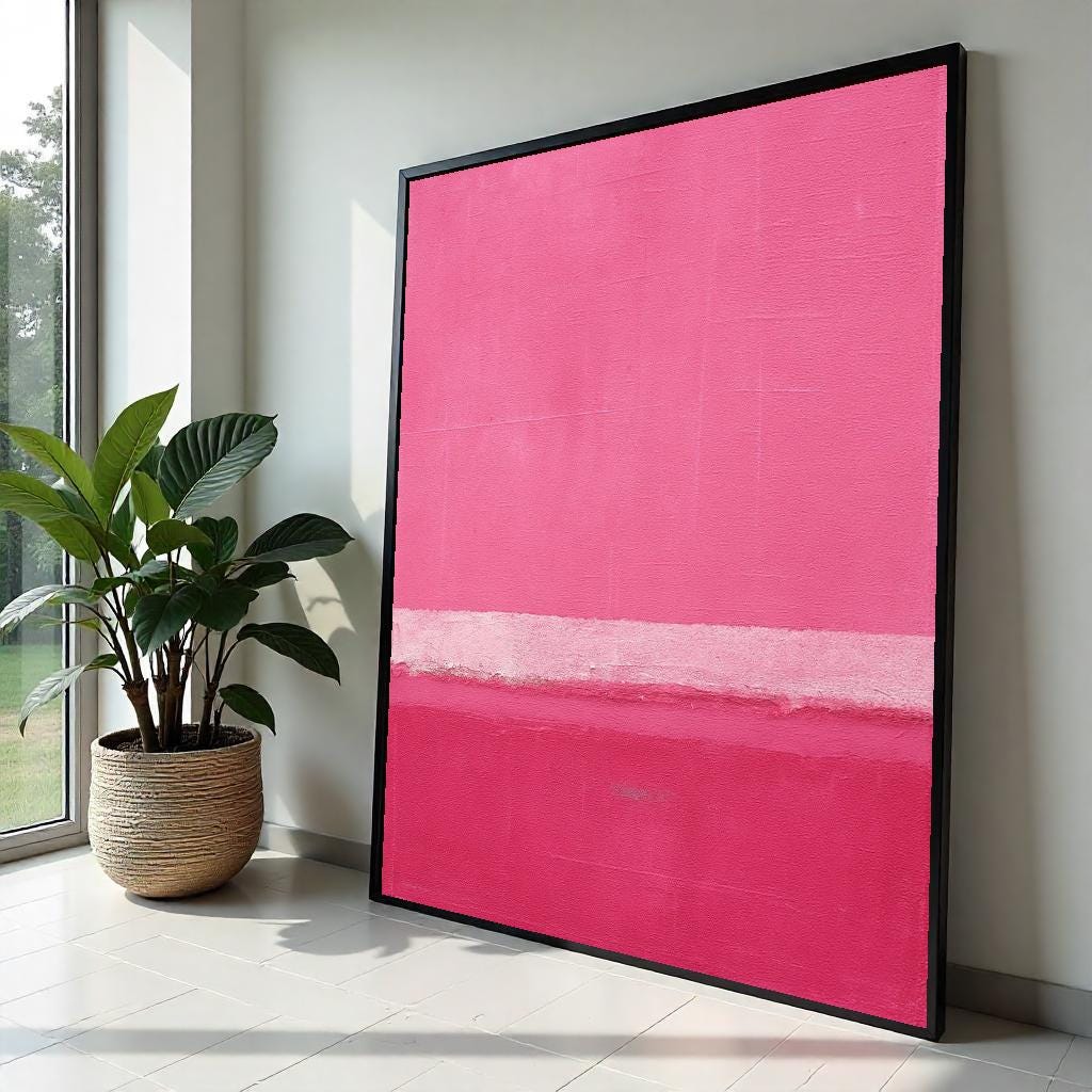 Mark Rothko Canvas, Pink Wall Art, Mark Rothko Style Print,Affiche Art,Expressionist Canvas Painting,Ready To Hang Decor,Print Art