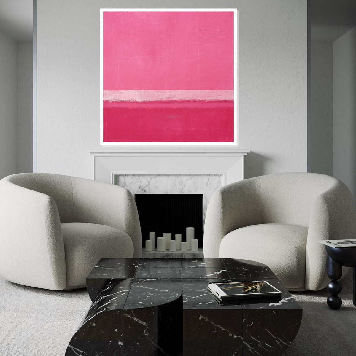 Mark Rothko Canvas, Pink Wall Art, Mark Rothko Style Print,Affiche Art,Expressionist Canvas Painting,Ready To Hang Decor,Print Art