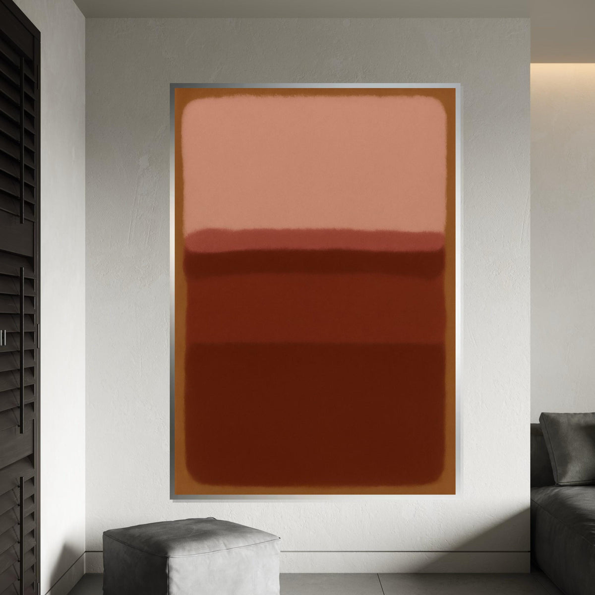 Muted Earth Tones Canvas, Abstract Color Block Art, Neutral Wall Art Canvas Design, Ready to Hang Decoration, Minimalist Decor