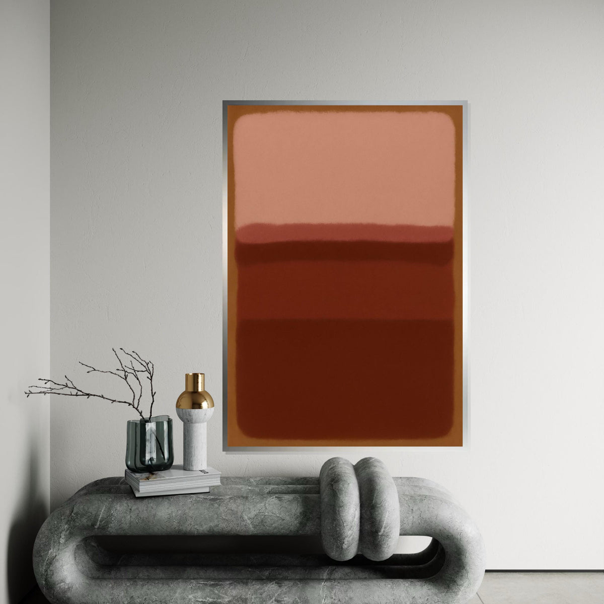Muted Earth Tones Canvas, Abstract Color Block Art, Neutral Wall Art Canvas Design, Ready to Hang Decoration, Minimalist Decor