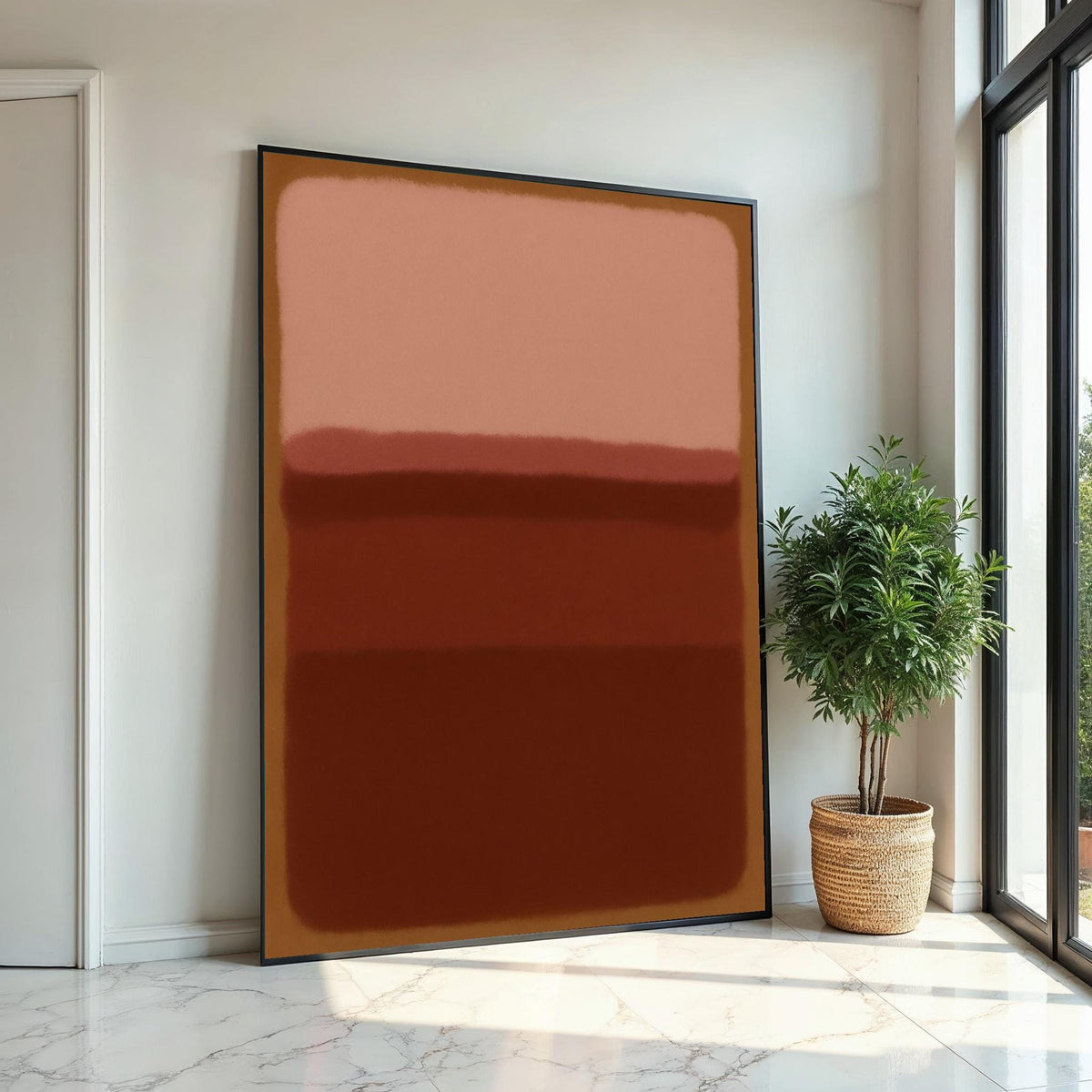 Muted Earth Tones Canvas, Abstract Color Block Art, Neutral Wall Art Canvas Design, Ready to Hang Decoration, Minimalist Decor
