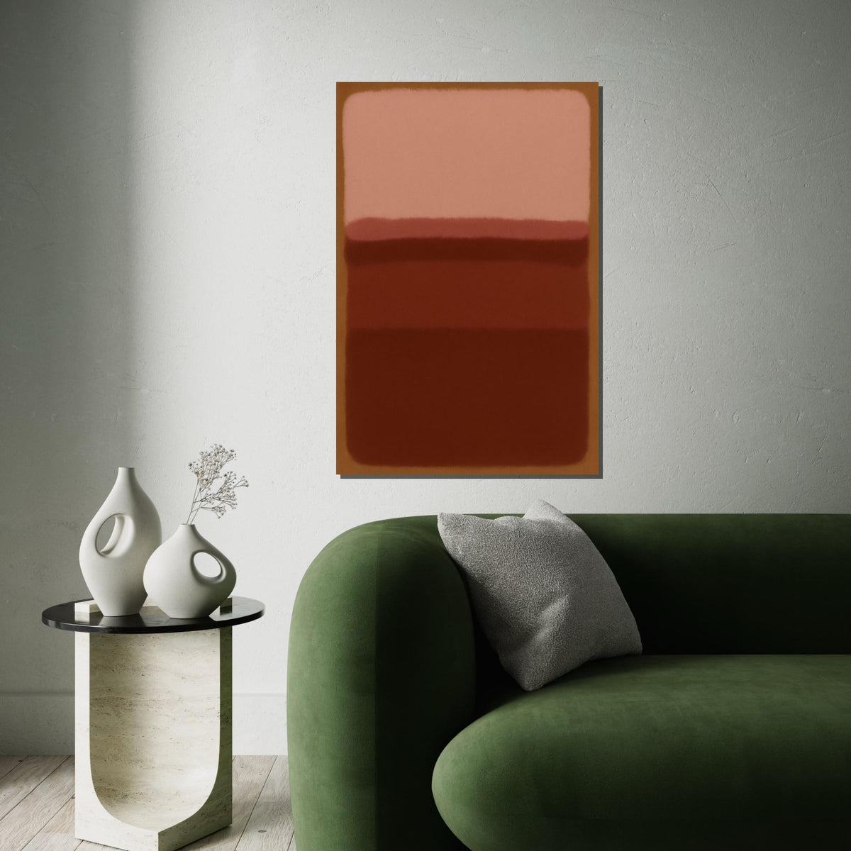 Muted Earth Tones Canvas, Abstract Color Block Art, Neutral Wall Art Canvas Design, Ready to Hang Decoration, Minimalist Decor