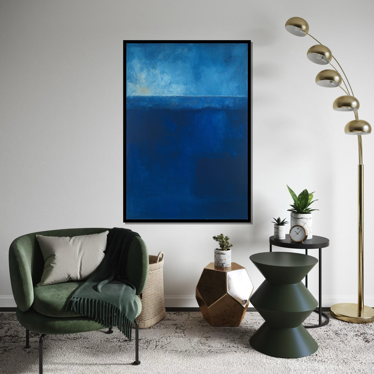 Mark Rothko Canvas, Blue Wall Art, Mark Rothko Style Print,Affiche Art,Expressionist Canvas Painting,Ready To Hang Decor,Print Art