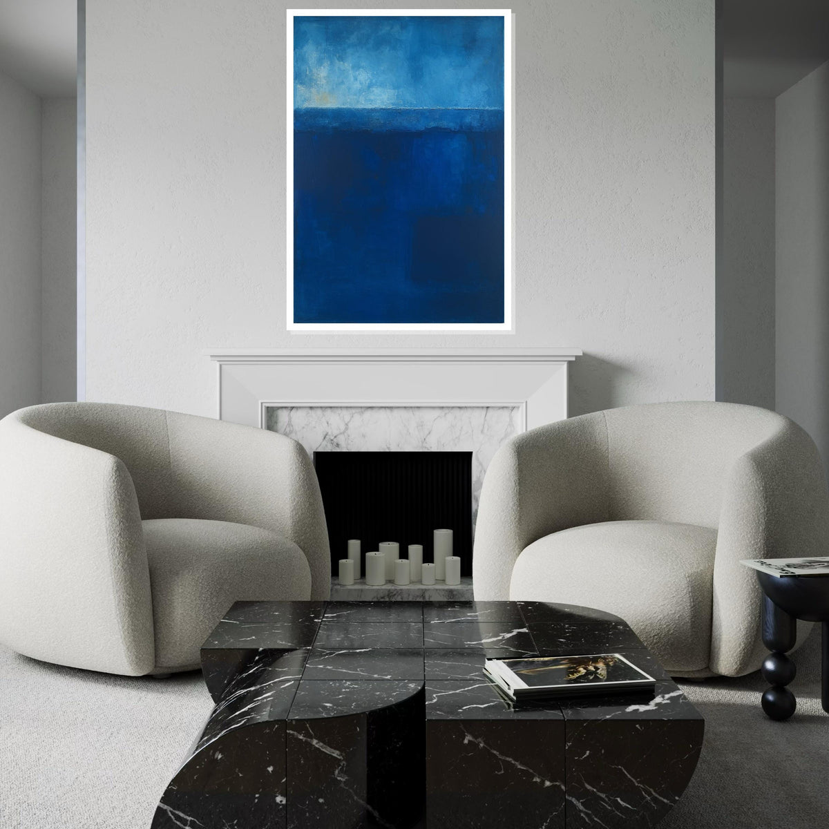 Mark Rothko Canvas, Blue Wall Art, Mark Rothko Style Print,Affiche Art,Expressionist Canvas Painting,Ready To Hang Decor,Print Art