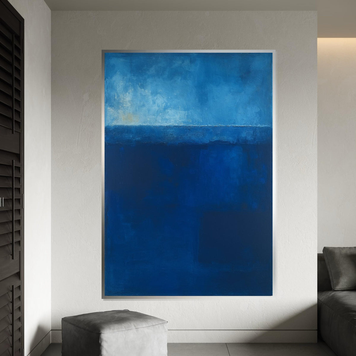 Mark Rothko Canvas, Blue Wall Art, Mark Rothko Style Print,Affiche Art,Expressionist Canvas Painting,Ready To Hang Decor,Print Art