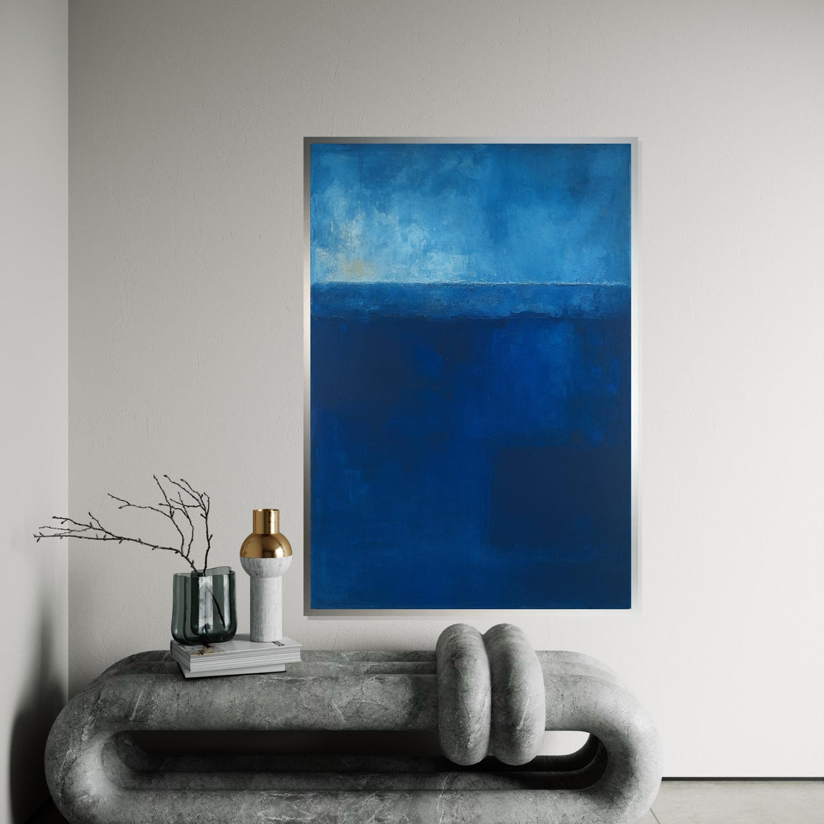 Mark Rothko Canvas, Blue Wall Art, Mark Rothko Style Print,Affiche Art,Expressionist Canvas Painting,Ready To Hang Decor,Print Art
