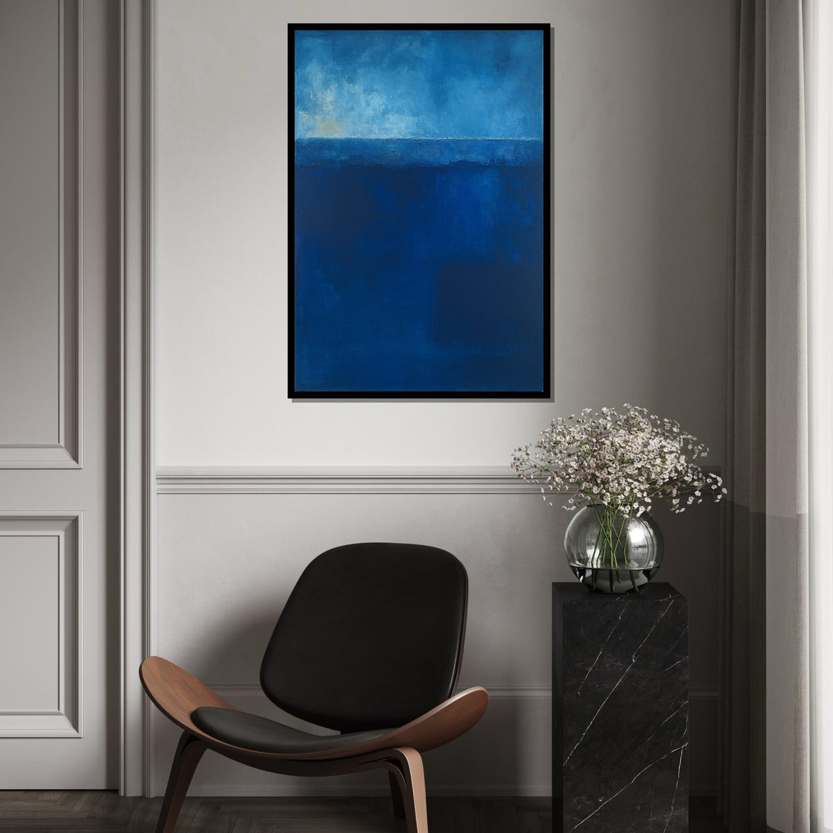 Mark Rothko Canvas, Blue Wall Art, Mark Rothko Style Print,Affiche Art,Expressionist Canvas Painting,Ready To Hang Decor,Print Art