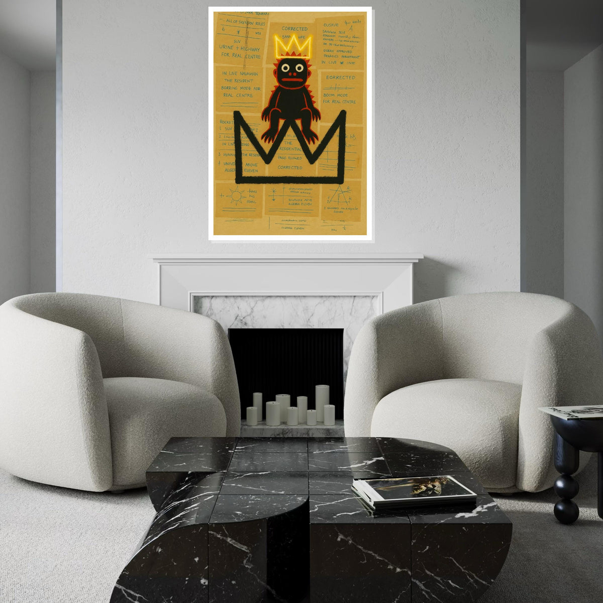Crowned Primate Canvas, Abstract Art Print, Modern Wall Art, Crowned Monkey Design, Contemporary Canvas, Ready To Hang Decor