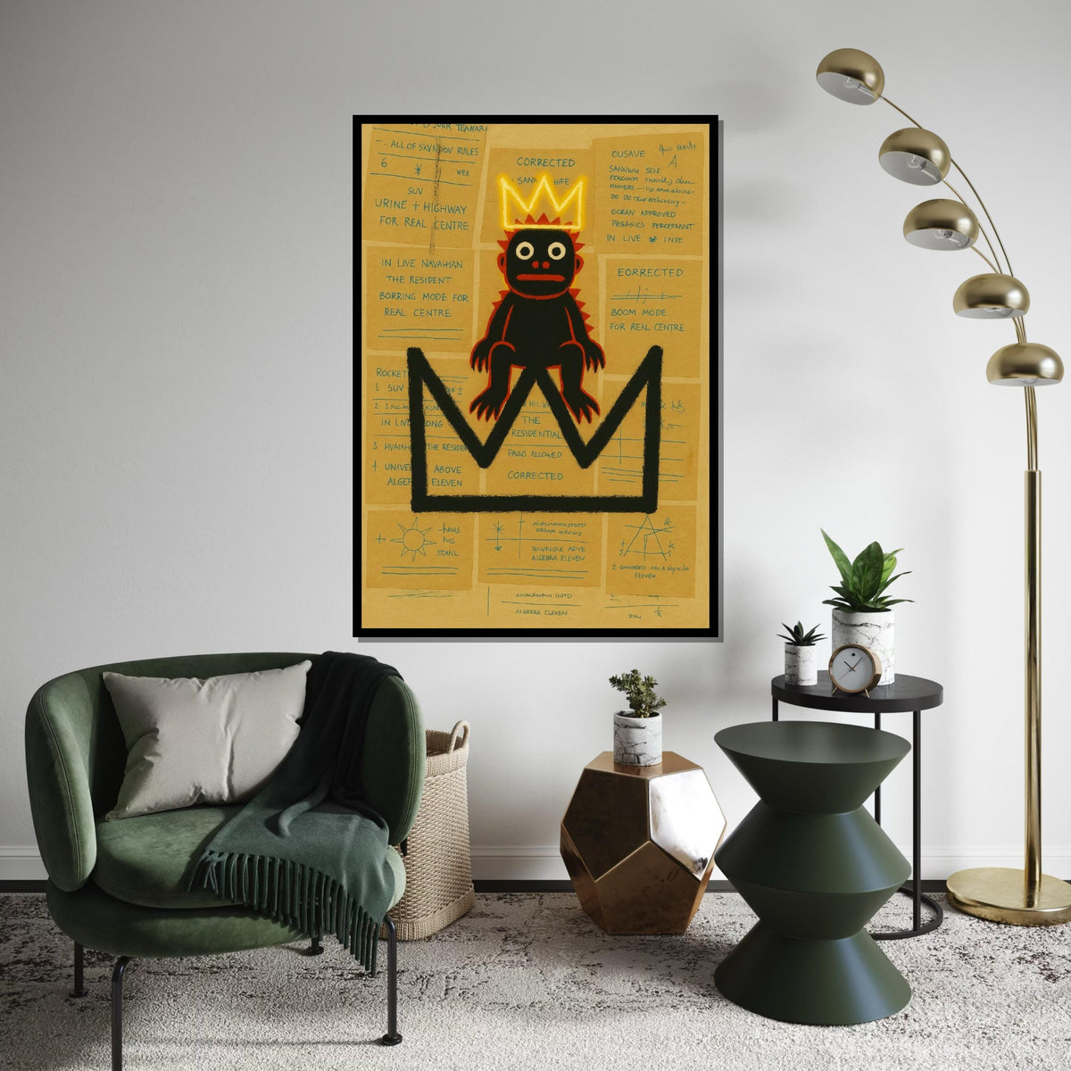 Crowned Primate Canvas, Abstract Art Print, Modern Wall Art, Crowned Monkey Design, Contemporary Canvas, Ready To Hang Decor