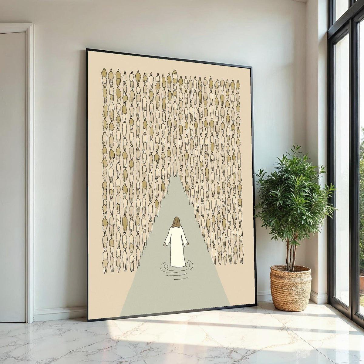 Walking on Water Canvas, Inspirational Art, Religious Wall Print, Spiritual Wall Art, Canvas Design, Ready to Hang Decoration