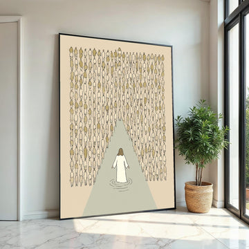 Walking on Water Canvas, Inspirational Art, Religious Wall Print, Spiritual Wall Art, Canvas Design, Ready to Hang Decoration