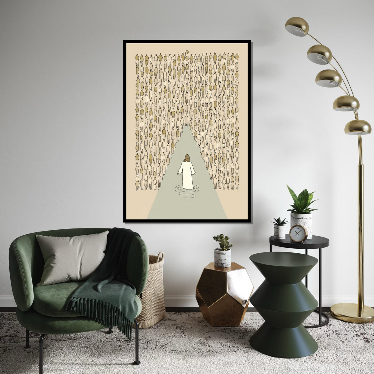 Walking on Water Canvas, Inspirational Art, Religious Wall Print, Spiritual Wall Art, Canvas Design, Ready to Hang Decoration