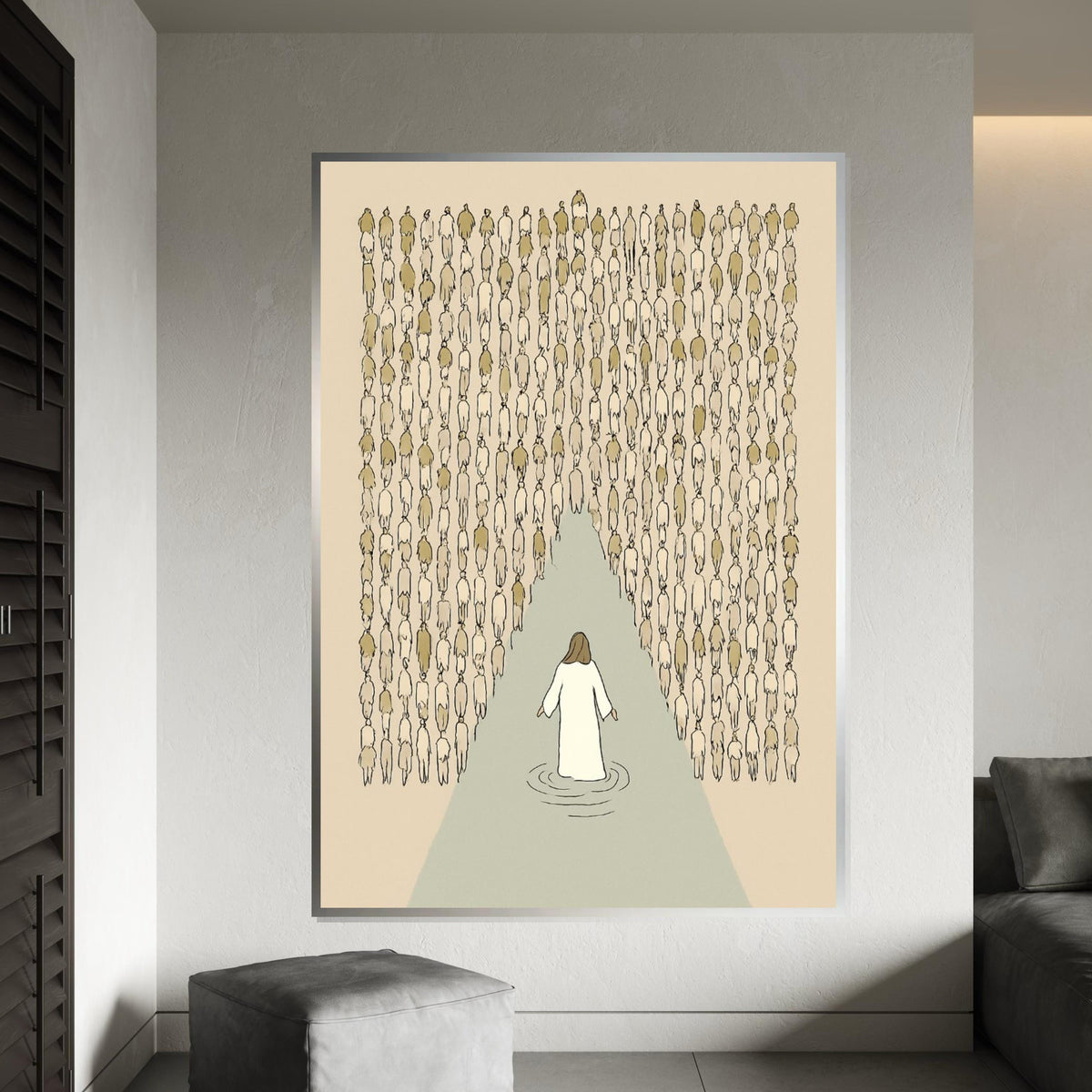 Walking on Water Canvas, Inspirational Art, Religious Wall Print, Spiritual Wall Art, Canvas Design, Ready to Hang Decoration