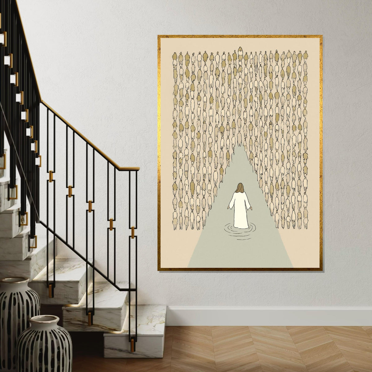 Walking on Water Canvas, Inspirational Art, Religious Wall Print, Spiritual Wall Art, Canvas Design, Ready to Hang Decoration