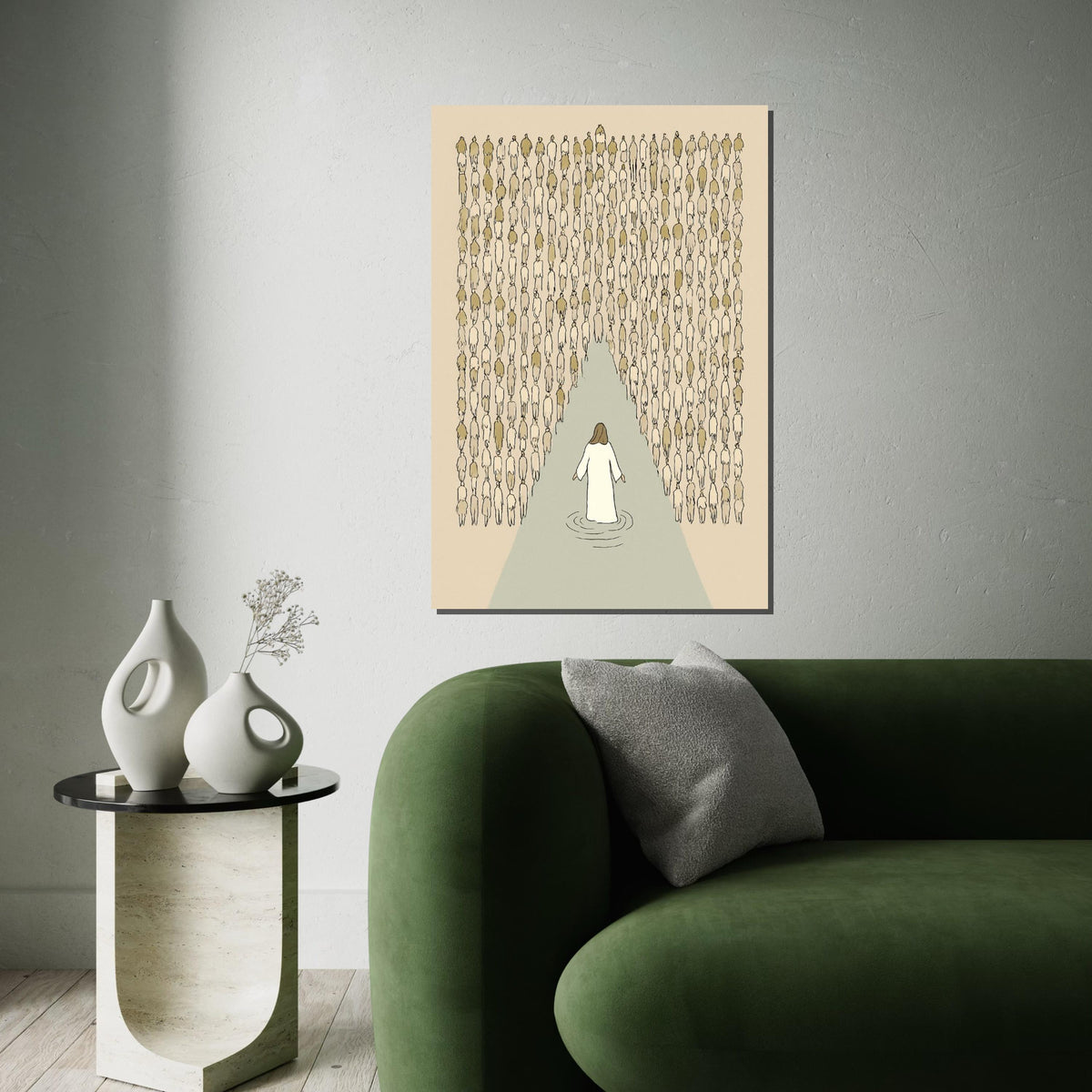 Walking on Water Canvas, Inspirational Art, Religious Wall Print, Spiritual Wall Art, Canvas Design, Ready to Hang Decoration