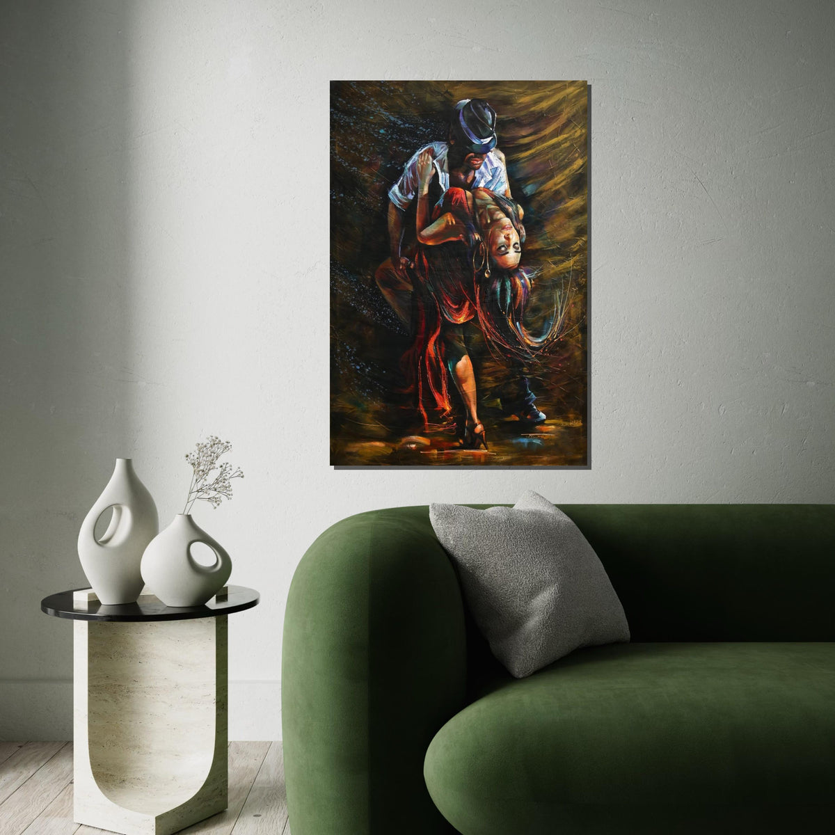 Passionate Dance Canvas, Tango Wall Art, Colorful Dancing Couple, Wall Art Canvas Design, Ready To Hang Decoration