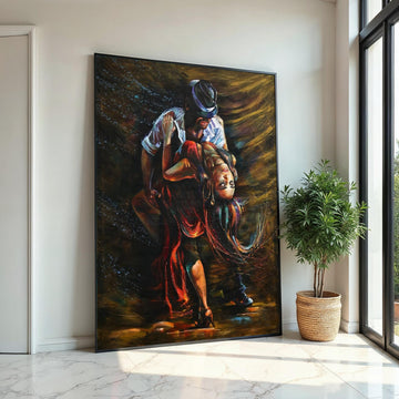 Passionate Dance Canvas, Tango Wall Art, Colorful Dancing Couple, Wall Art Canvas Design, Ready To Hang Decoration