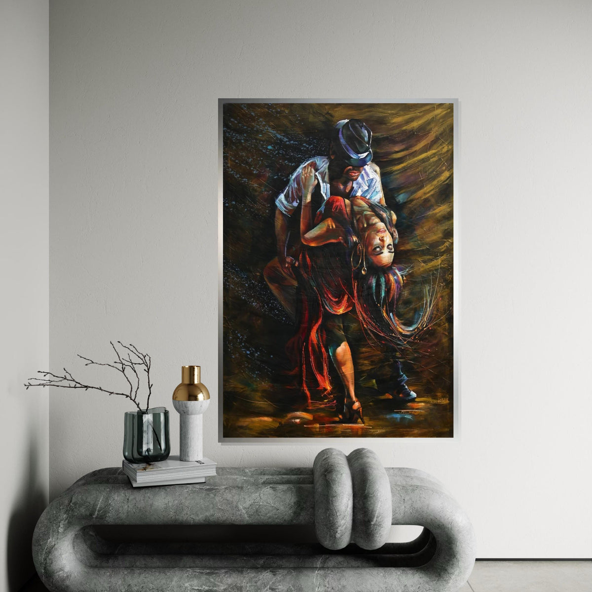 Passionate Dance Canvas, Tango Wall Art, Colorful Dancing Couple, Wall Art Canvas Design, Ready To Hang Decoration