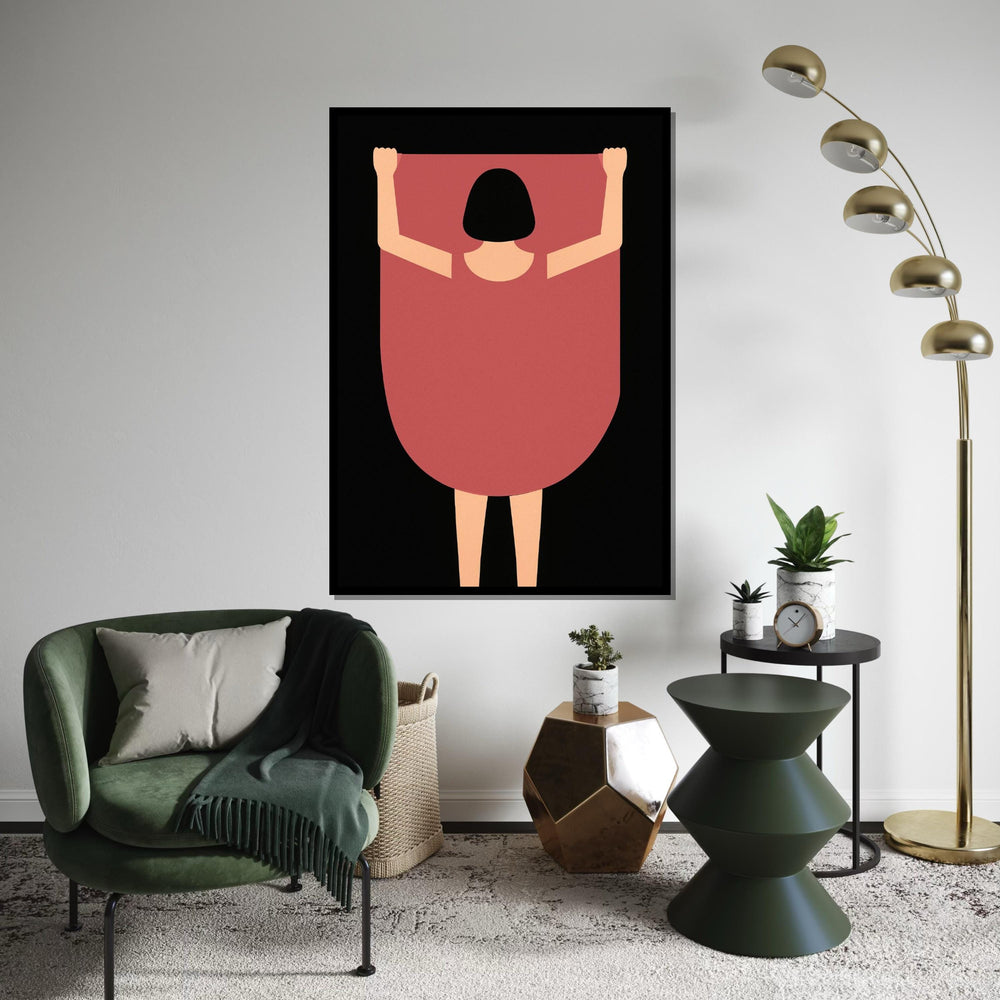 Abstract Woman Canvas Art, Simple Figure Print, Minimalist Wall Art Canvas Design, Modern Poster, Framed Canvas Ready to Hang