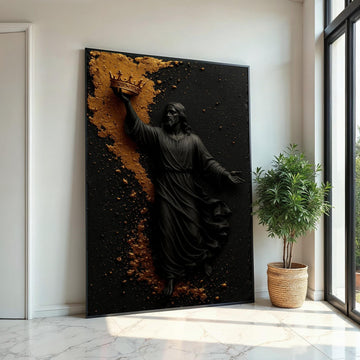 Divine Majesty Canvas, Jesus Art, Crown Wall Art, Religious Canvas Design, Spiritual Decor, Ready to Hang Inspirational Wall Piece