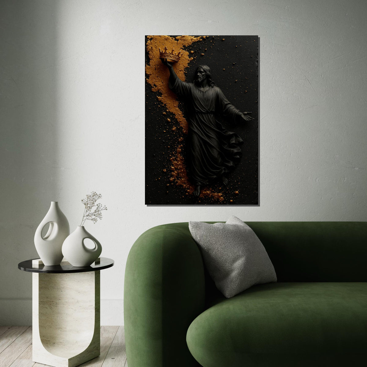 Divine Majesty Canvas, Jesus Art, Crown Wall Art, Religious Canvas Design, Spiritual Decor, Ready to Hang Inspirational Wall Piece