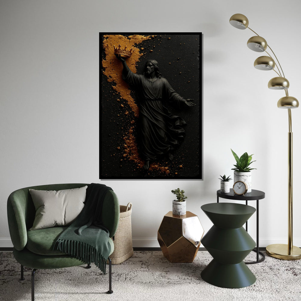 Divine Majesty Canvas, Jesus Art, Crown Wall Art, Religious Canvas Design, Spiritual Decor, Ready to Hang Inspirational Wall Piece