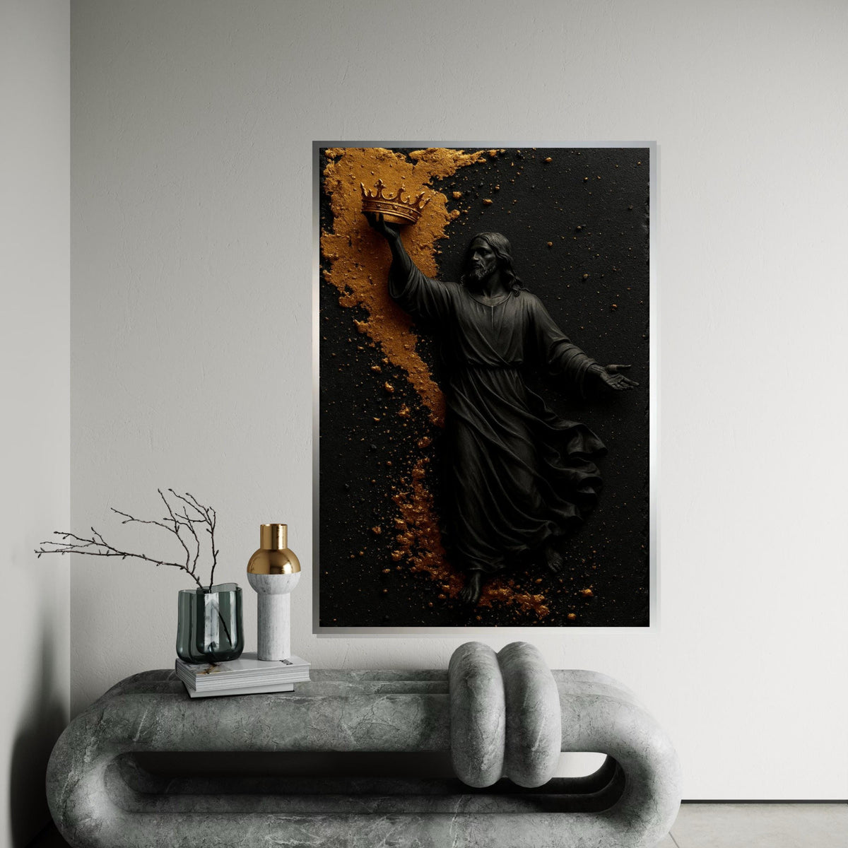 Divine Majesty Canvas, Jesus Art, Crown Wall Art, Religious Canvas Design, Spiritual Decor, Ready to Hang Inspirational Wall Piece