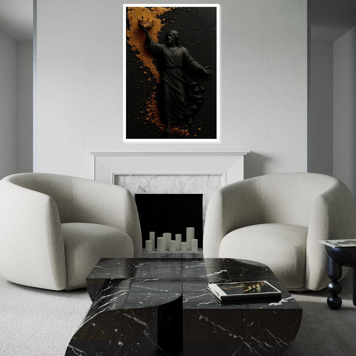 Divine Majesty Canvas, Jesus Art, Crown Wall Art, Religious Canvas Design, Spiritual Decor, Ready to Hang Inspirational Wall Piece