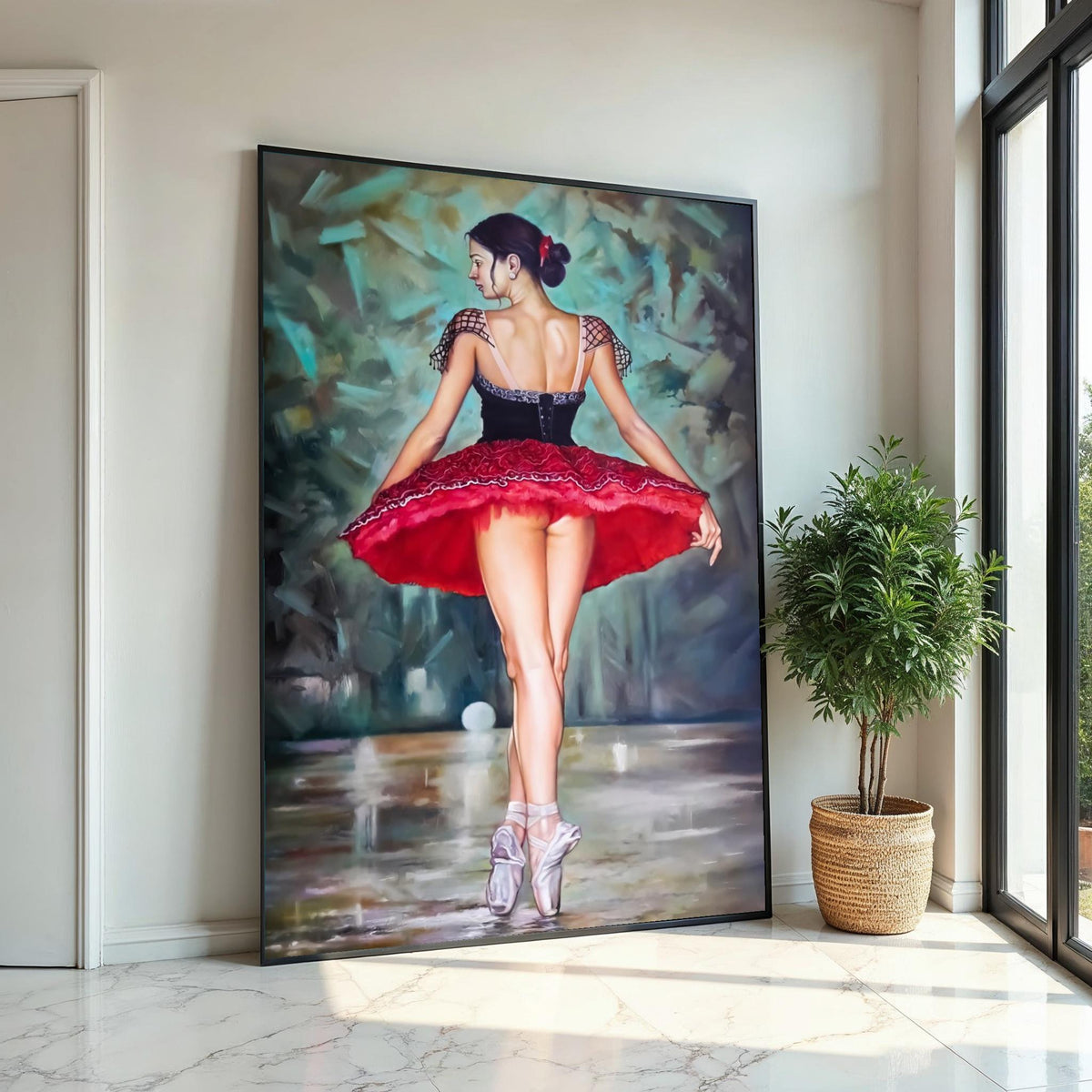 Elegant Ballerina Canvas, Dance Wall Art, Ballet Dancer Poster, Wall Art Canvas Design, Ready to Hang Home Decoration