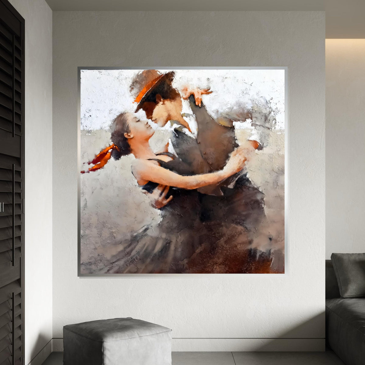 Passionate Dance Canvas, Romantic Dance Wall Art, Couple Dance Print, Elegant Wall Art Canvas Design, Ready To Hang Decoration