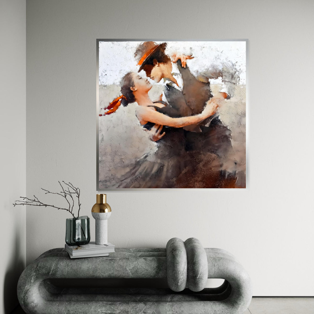 Passionate Dance Canvas, Romantic Dance Wall Art, Couple Dance Print, Elegant Wall Art Canvas Design, Ready To Hang Decoration
