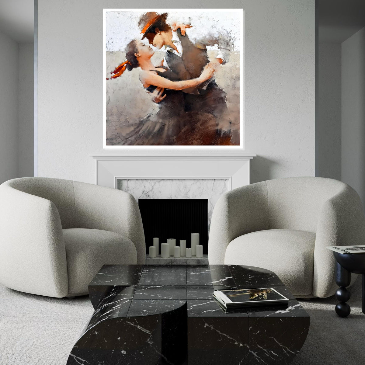 Passionate Dance Canvas, Romantic Dance Wall Art, Couple Dance Print, Elegant Wall Art Canvas Design, Ready To Hang Decoration