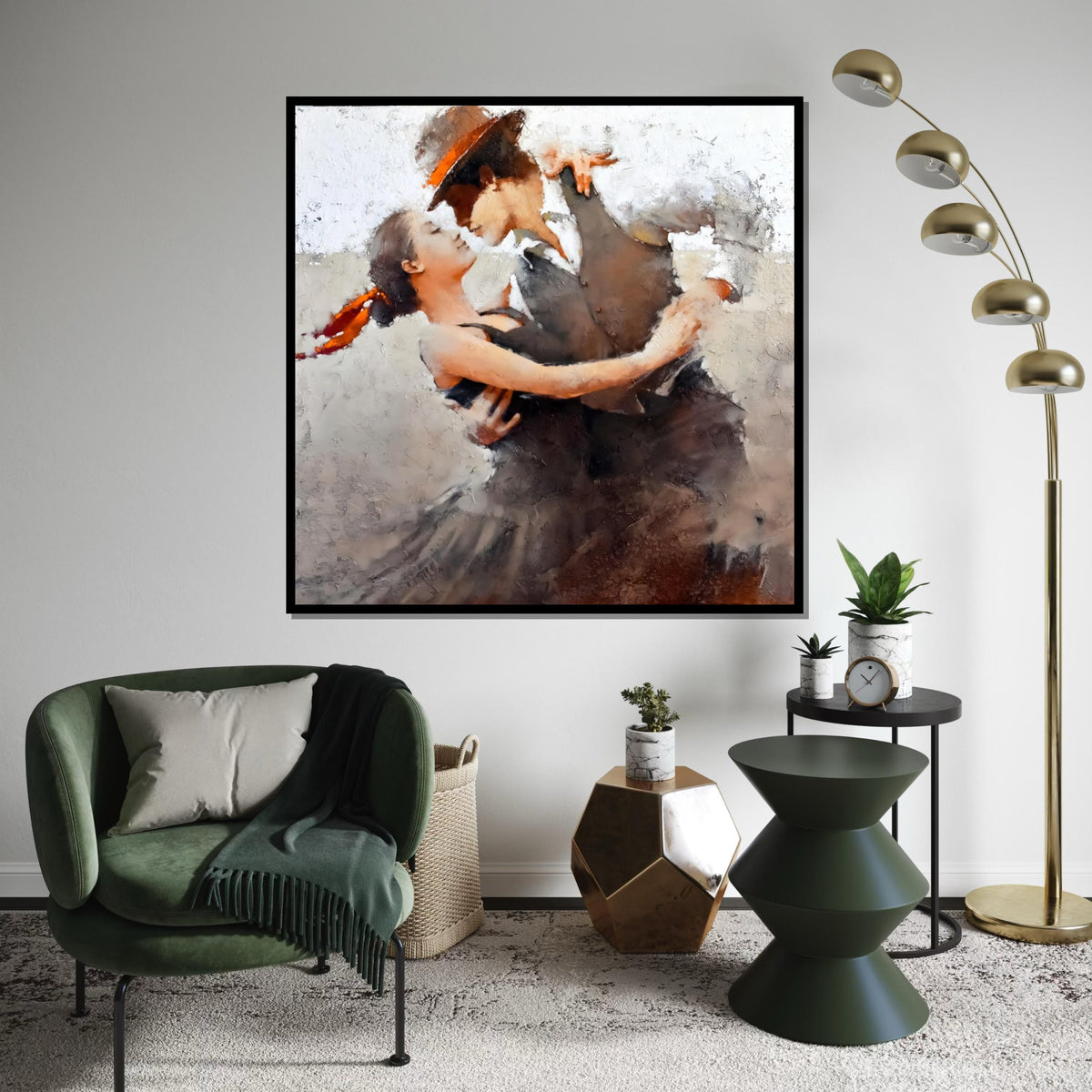 Passionate Dance Canvas, Romantic Dance Wall Art, Couple Dance Print, Elegant Wall Art Canvas Design, Ready To Hang Decoration