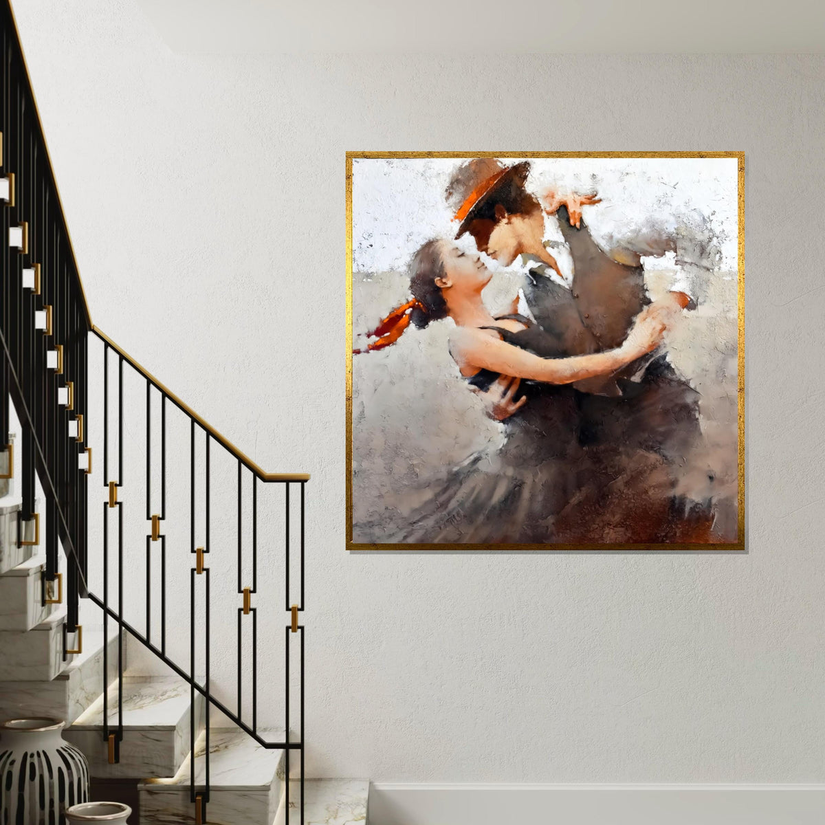 Passionate Dance Canvas, Romantic Dance Wall Art, Couple Dance Print, Elegant Wall Art Canvas Design, Ready To Hang Decoration