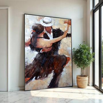 Tango Couple Canvas, Dance Art, Romantic Wall Art, Elegant Dance Print, Abstract Couple Canvas, Wall Art Design, Ready To Hang Decor