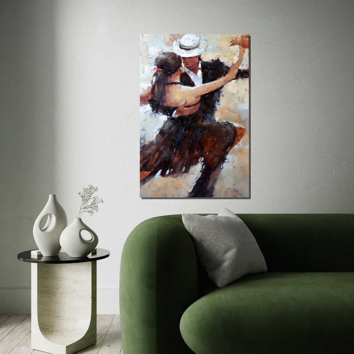 Tango Couple Canvas, Dance Art, Romantic Wall Art, Elegant Dance Print, Abstract Couple Canvas, Wall Art Design, Ready To Hang Decor