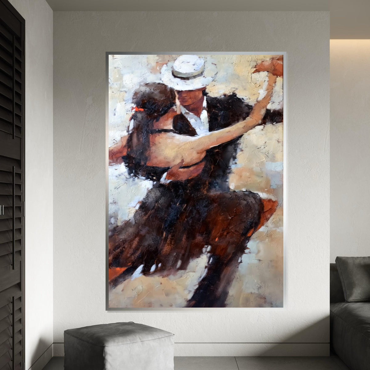 Tango Couple Canvas, Dance Art, Romantic Wall Art, Elegant Dance Print, Abstract Couple Canvas, Wall Art Design, Ready To Hang Decor