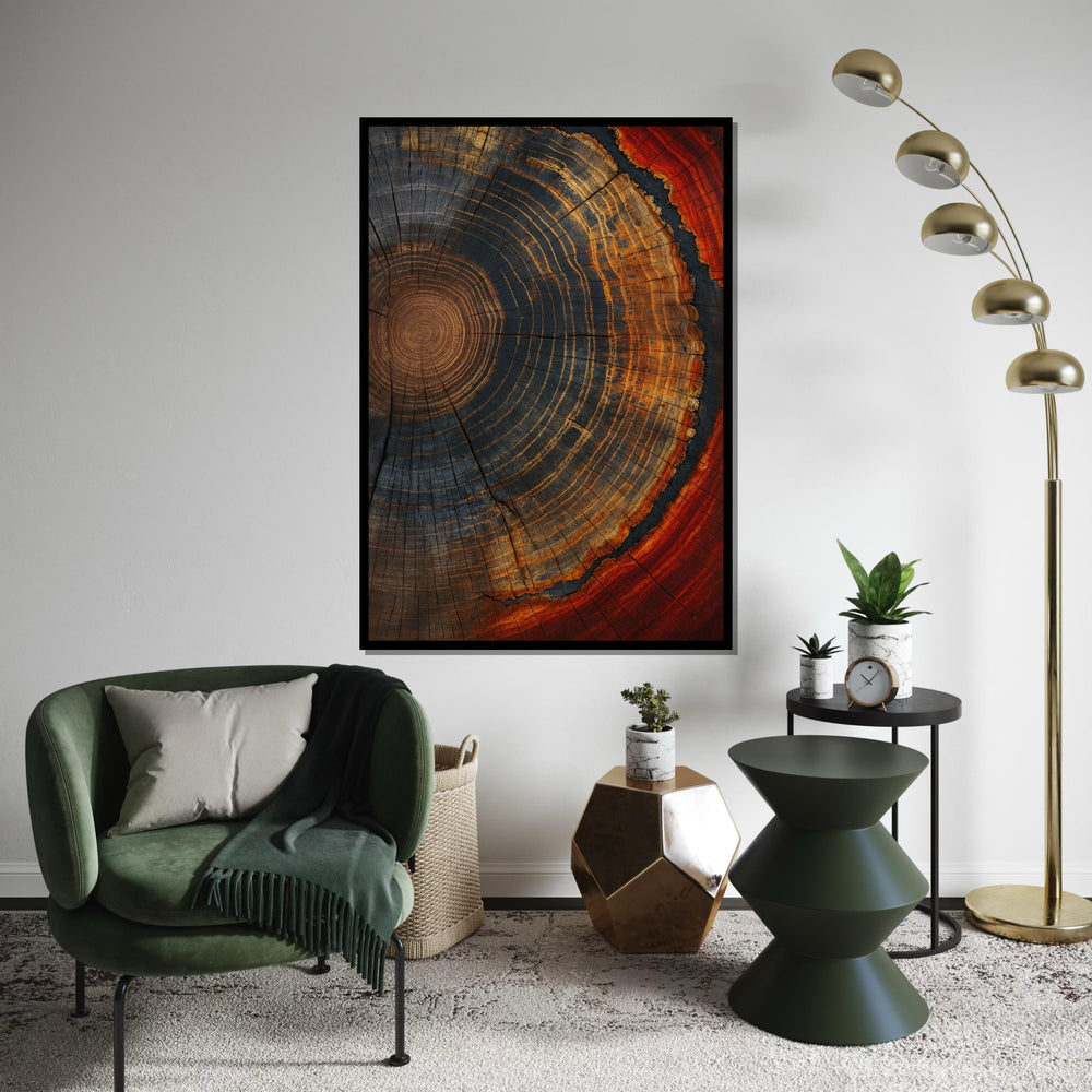 Tree Rings Canvas, Abstract Wood Wall Art, Nature Pattern Print, Rustic Wall Art Canvas Design, Ready to Hang Decoration