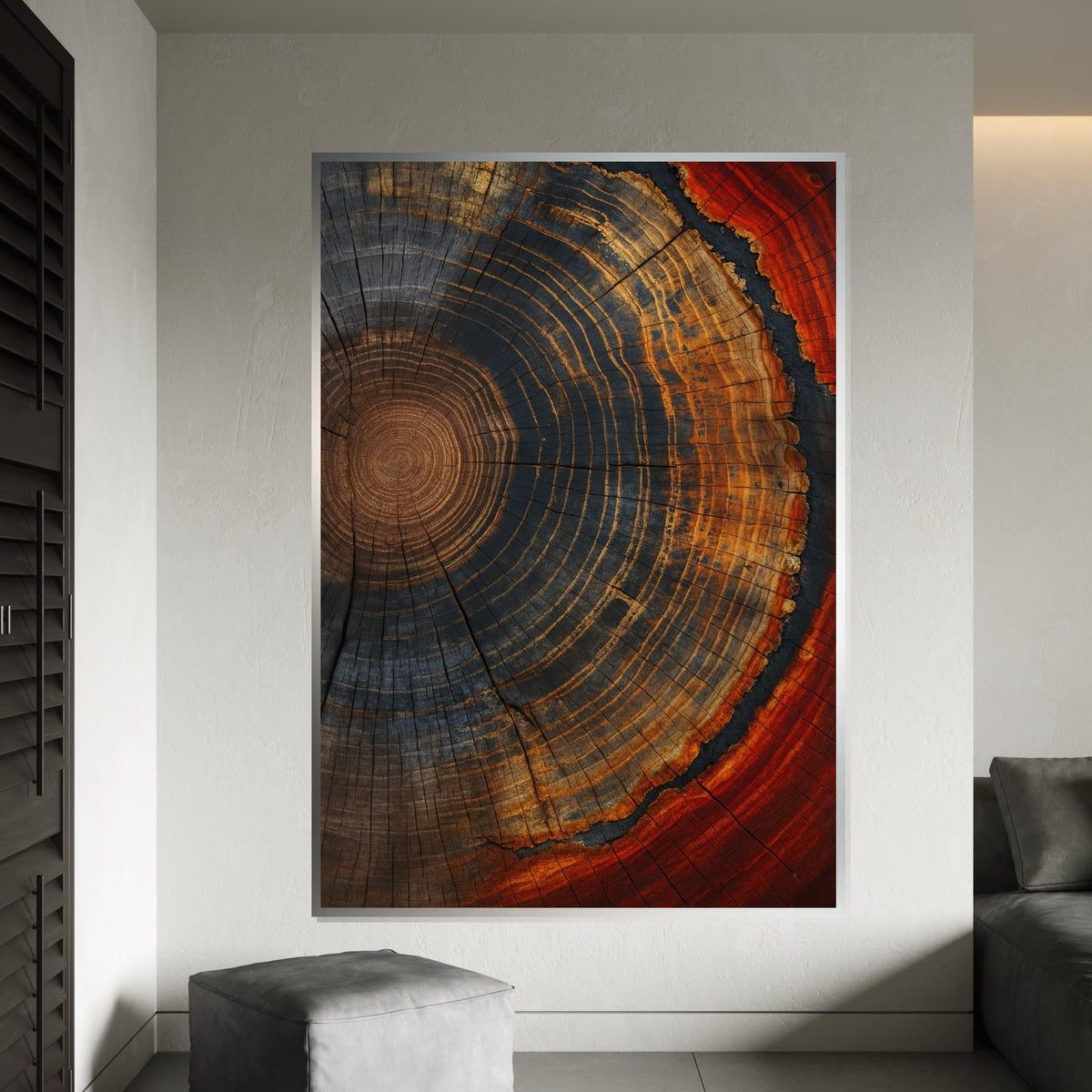 Tree Rings Canvas, Abstract Wood Wall Art, Nature Pattern Print, Rustic Wall Art Canvas Design, Ready to Hang Decoration