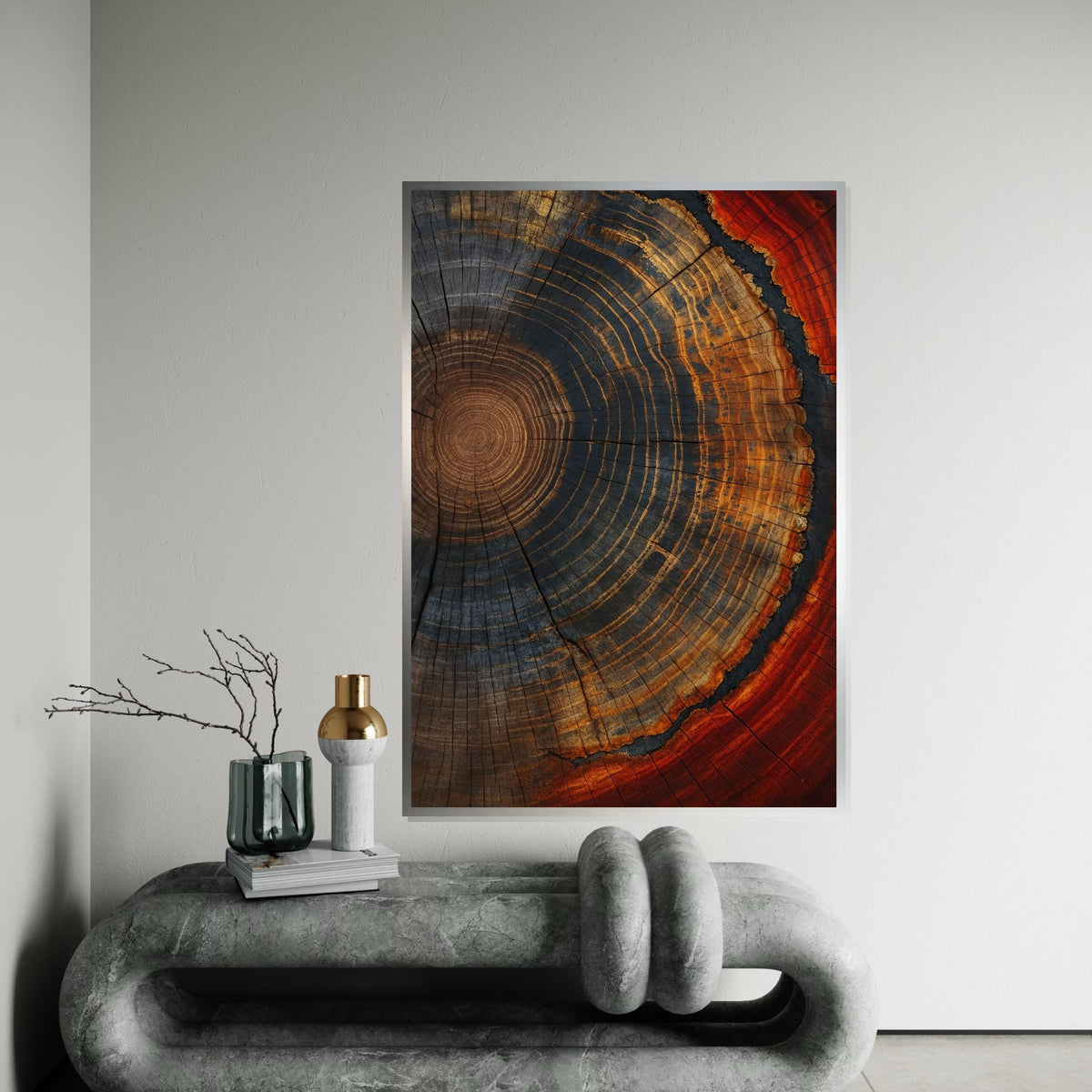 Tree Rings Canvas, Abstract Wood Wall Art, Nature Pattern Print, Rustic Wall Art Canvas Design, Ready to Hang Decoration