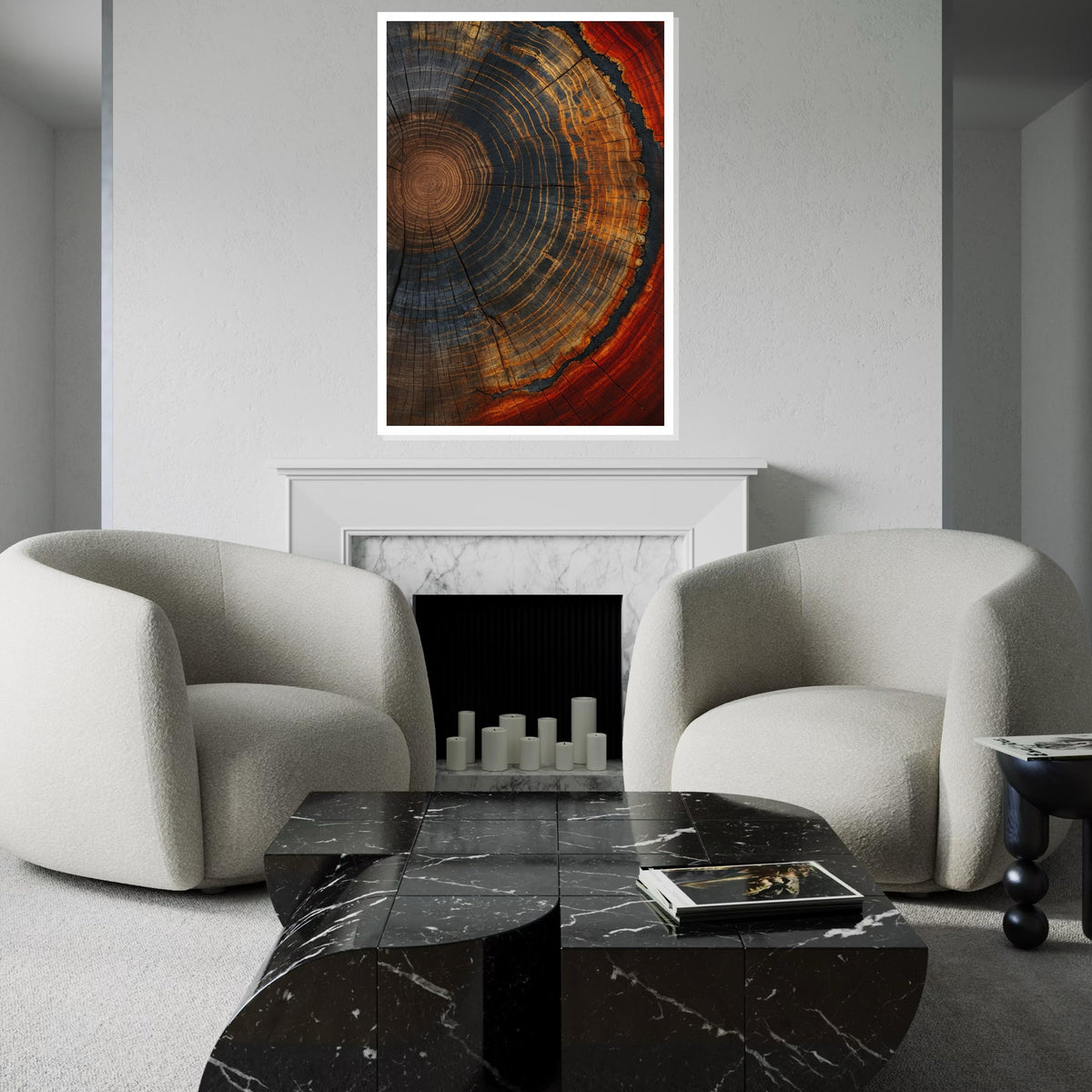 Tree Rings Canvas, Abstract Wood Wall Art, Nature Pattern Print, Rustic Wall Art Canvas Design, Ready to Hang Decoration