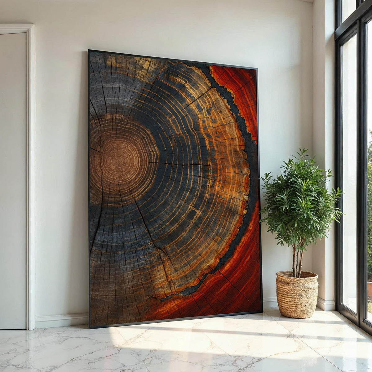 Tree Rings Canvas, Abstract Wood Wall Art, Nature Pattern Print, Rustic Wall Art Canvas Design, Ready to Hang Decoration